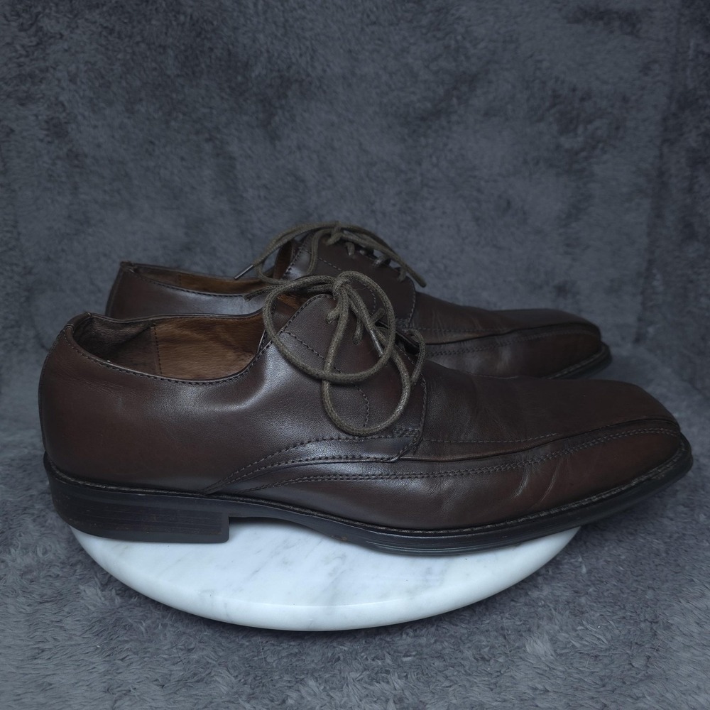 Johnston & Murphy Shoes Mens 9 Brown Leather‎ Derby Oxford Dress Square Toe